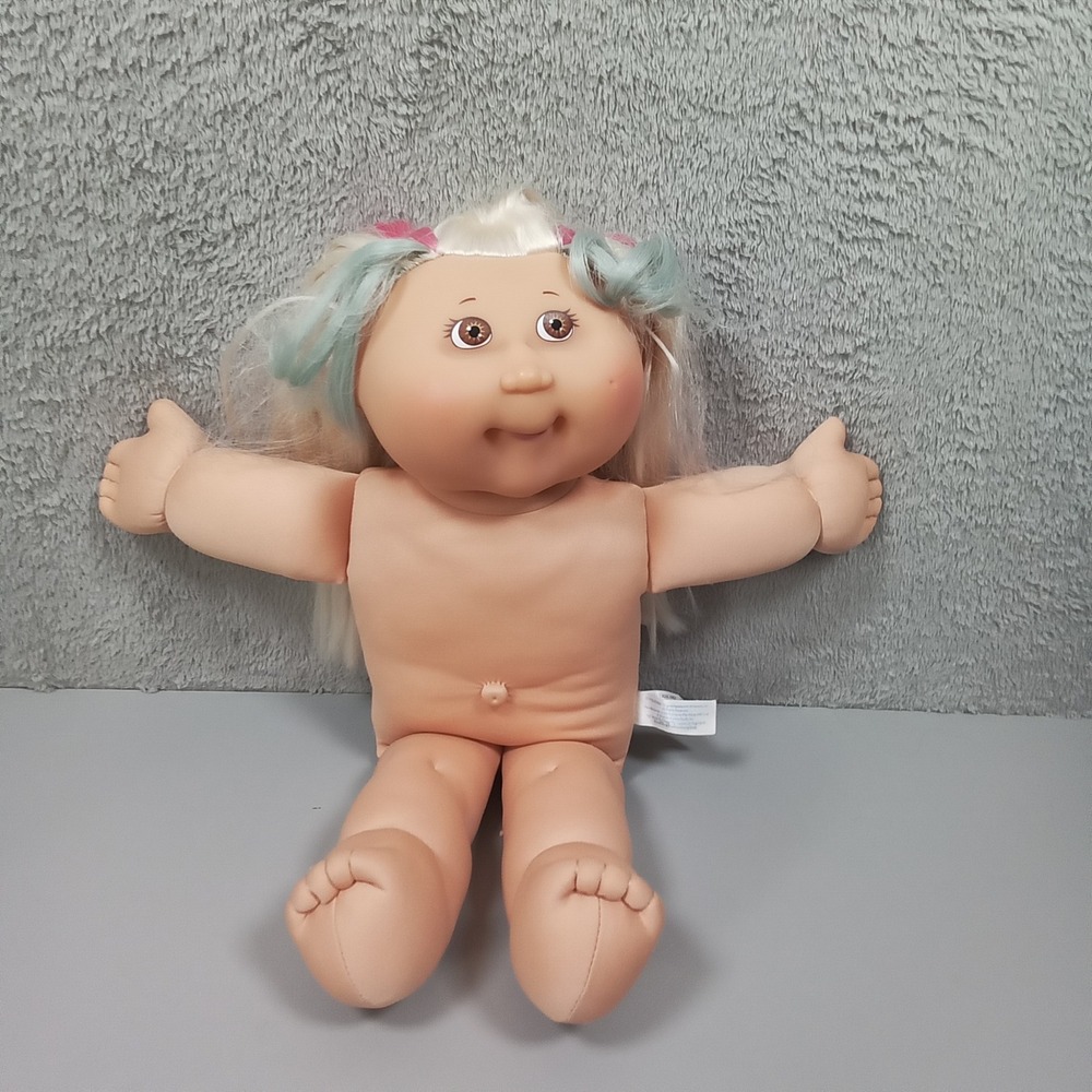Cabbage Patch Kids Doll 2005 Play Along Blonde Pink‎ Blue Hair Brown Eyes 16in